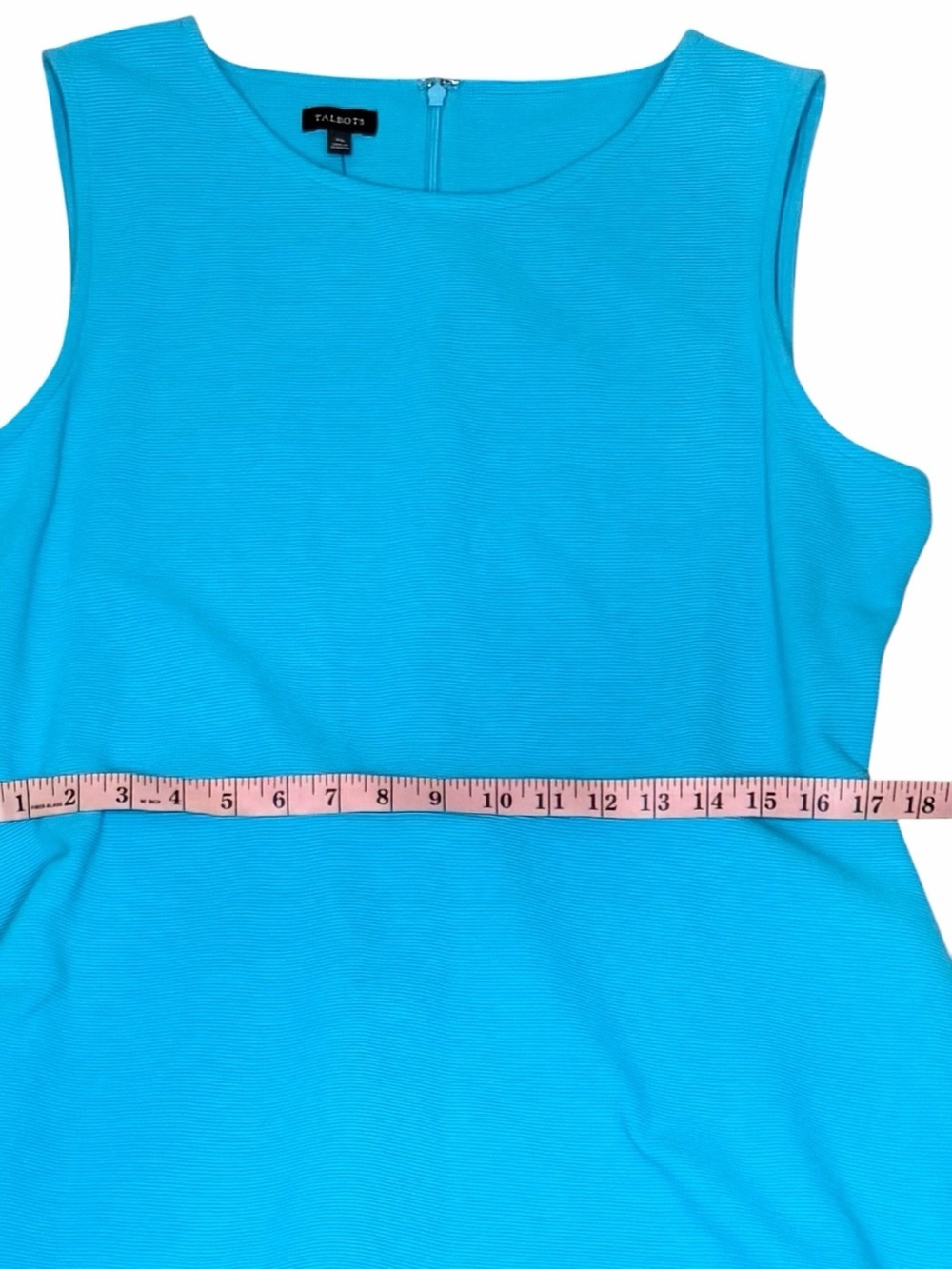Talbots Sleeveless Blue Fit & Flare Dress Size XL - Picture 12 of 13